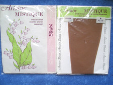 VINTAGE ARISTOC MISTIQUE SHEER STOCKINGS 20 DEN SEAMFREE STRETCH SANDALFOOT PACK