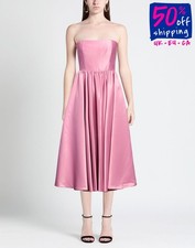 RRP€380 PINKO Midi Dress IT42 US6 UK10 M Pink Pleated Sleeveless