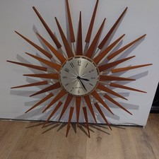 Vintage Mid-Century SETH THOMAS QUARTZMATIC Wall Clock Sunburst Sunburst 60 70s 