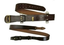 Sam Browne Belt + Sam Brown Shoulder Strap Brown Leather Brass Sam  3 colours