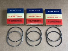 Kawasaki S2 350cc MACH II 72-73 NOS OEM Piston Ring Set x3 (0.5mm O/S) 13025-043