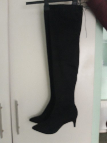Ladies faux suede thigh - faux, boots