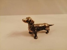 SAUSAGE DOG DACHSHUND FIGURE ORNAMENT BRASS BRONZE MINIATURE