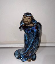 Large Chinese Shiwan Pottery Figurine of Bodhidarma Damo Founder of Zen Buddhism