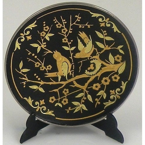 Damascene gold bird design - damascene,