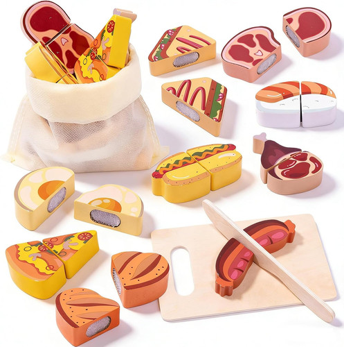 Wooden food for play - wooden, kitchen