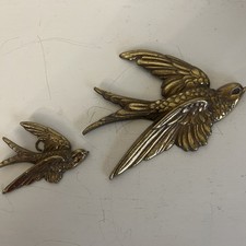 2 Vintage Brass Flying Swallow