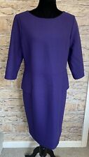 Luis Civit Purple Occasion Dress Wool Peplum Mother Of The Bride Wedding UK 14