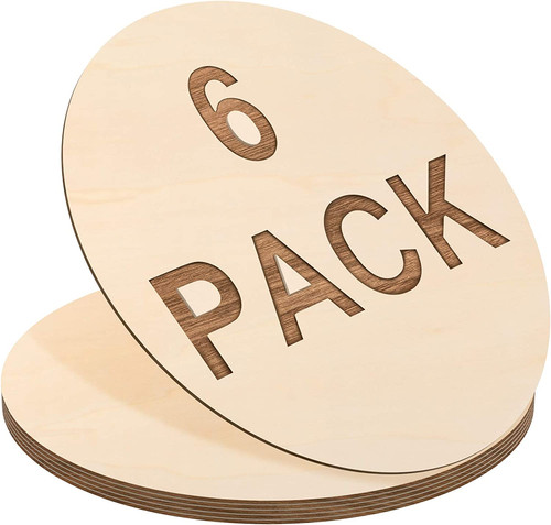 Pieces round wood circles - 6,