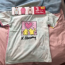 *NEW* Keith Haring Girls 3-Pack T-Shirt Age 7-8 Years