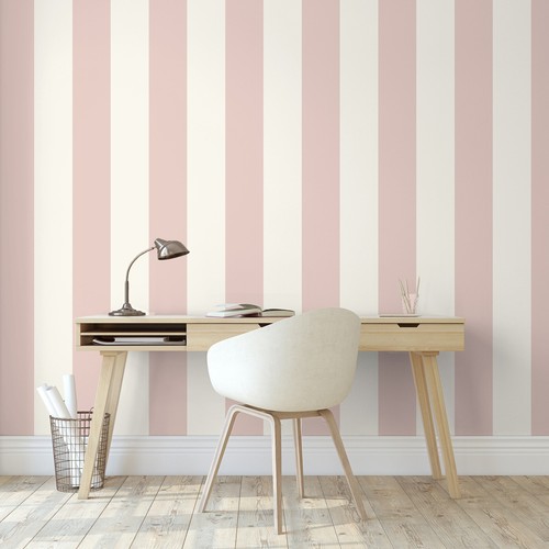 Pink white stripe wallpaper - white,