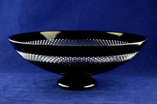 Waterford Crystal Huge John Rocha "Black Cut" Footed Centrepiece Bowl - 13-1/4"