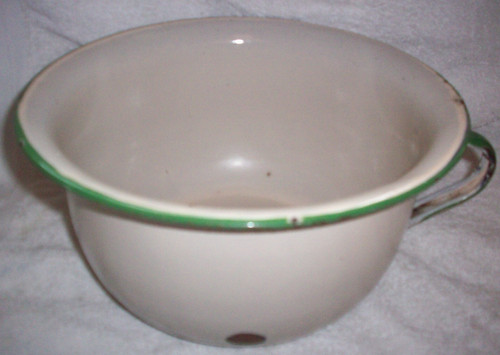 Enamel cream green chamber - cream/green,