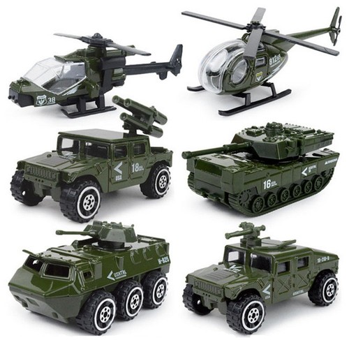 6pcs military vehicle playset - military,