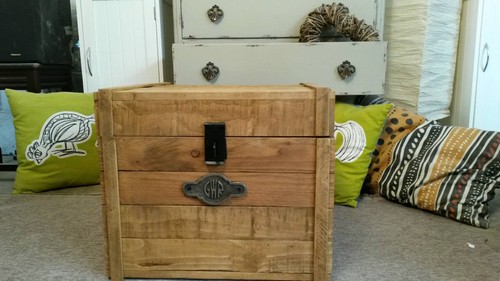 Rustic wooden chest trunk - rustic,