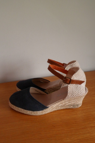 Navy faux suede espadrille - ,