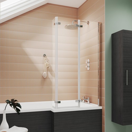 Bathroom shaped bath screen - l-shaped,