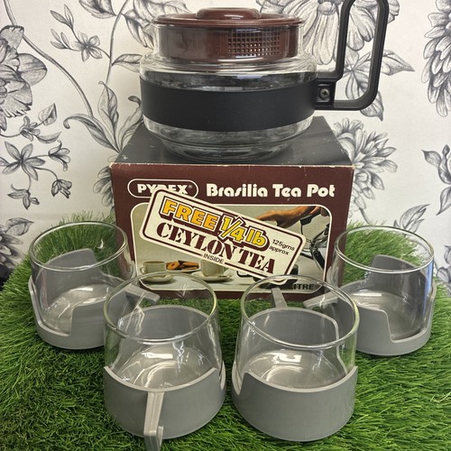 Vintage pyrex brasilia tea pot - vintage,