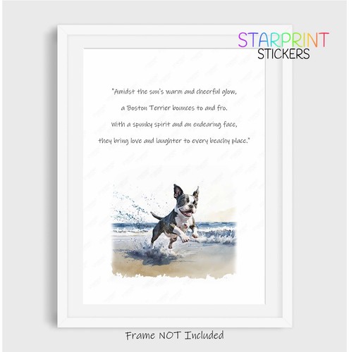 Boston terrier dog beach poem - dog,