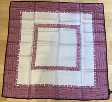 Valentino ladies 87cm sq silk scarf, cream and purple with motif pattern, new