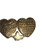 Mizpah Double  Heart Brooch