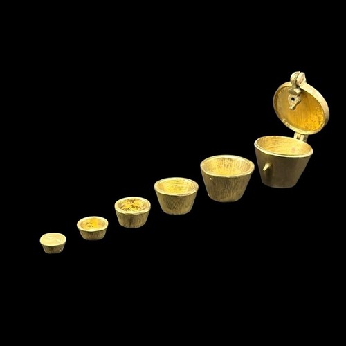 Antique solid brass - solid, nested