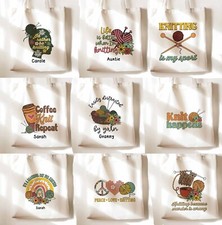 Personalised Name Knitting Crochet Tote Bag sewing Soft Tote Bag