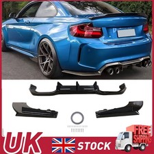Gloss Black Rear Bumper Diffuser Lip Fin For BMW 2 Series F87 M2 2016-2021 ABS