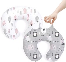 2 Pack Soft Slipcovers for Breastfeeding Pillows, Baby Nursing Pillow Covers