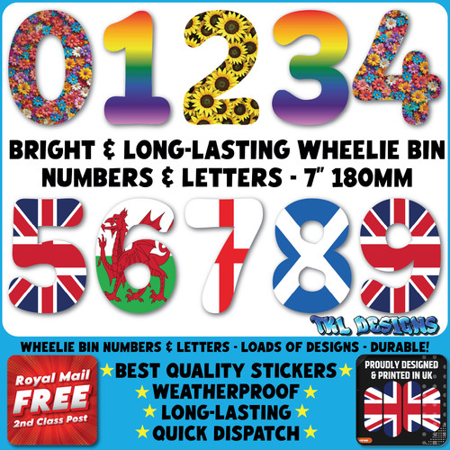 Wheelie bin numbers letters - bin,