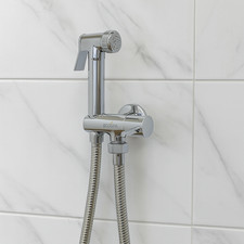 ECOSPA Handheld Bidet Spray Kit Chrome Shattaf Douche Holder & Hose Shutoff
