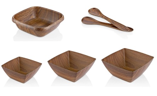 Square salad bowl - square, effect