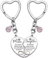 2PC Mum Heart Keyrings Set Mother And Daughter Key Ring Christmas 028