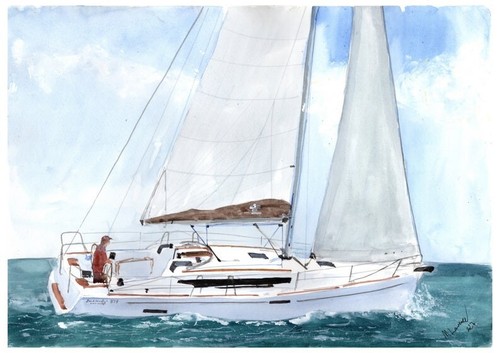 Painting jeanneau yacht - painting,