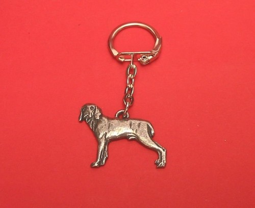Weimaraner dog pewter keyring - dog,