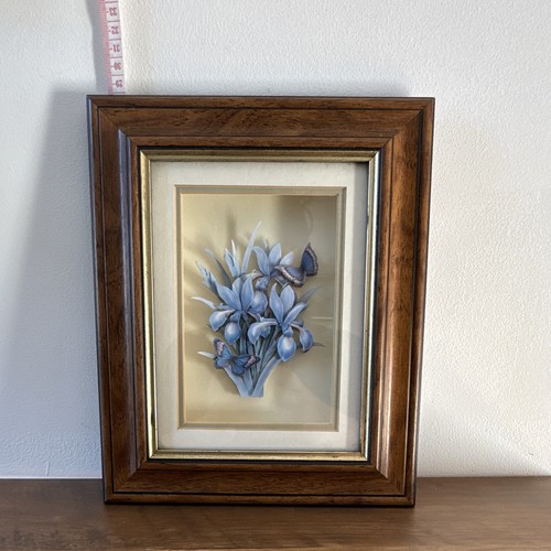 Vintage framed floral iris - floral,