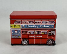 Vintage Huntley Palmers London Double Decker Transport Bus Tin - England