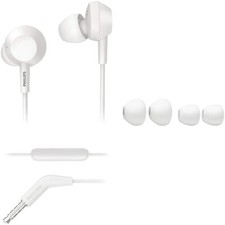 Philips Earphones E4105WT/00 with Microphone BASS+ Built-In Remote Control 