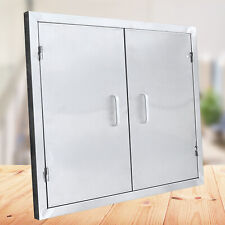 Stainless Steel Double Door Access Outdoor Kitchen Island Door Drawer BBQ Grill