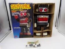 Vintage 1980's Kamco Battery Operated 13" Sentinel Missile Firing Robot NMIB