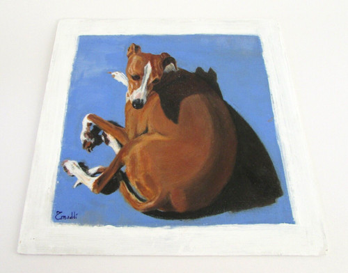 Origianal signed oil dog - origianal,