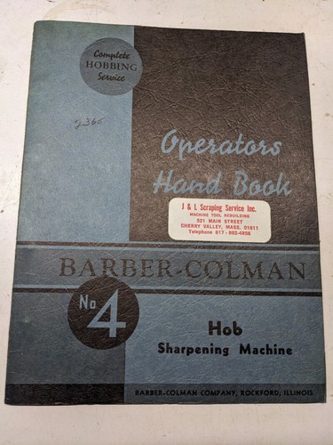 Barber colman hob sharpening - hob,