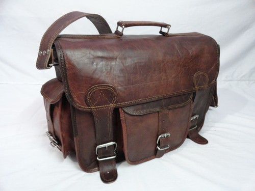Vintage leather briefcase - leather,