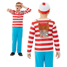 Childs Where's Wally Costume DELUXE Fancy Dress Boys Book Week Outfit Kids