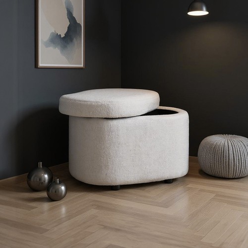 Teddy fleece footstool - fleece,
