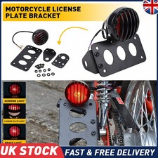 Motorcycle LED Rear Tail Brake Light Side Mount License Plate Bracket with Light