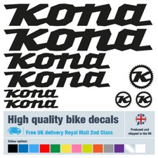 Kona bike decal / labels with free bike protection (24 pack) - 20 colours
