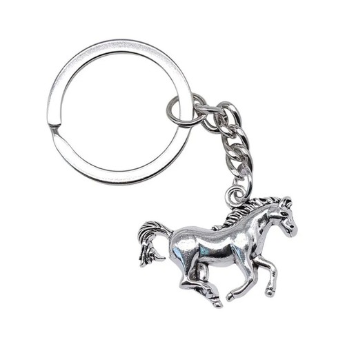 Silver horse keyring metal - silver,