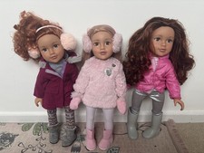 Designafriend Doll x 3 - dressed for winter / Christmas washed excellent Bundle