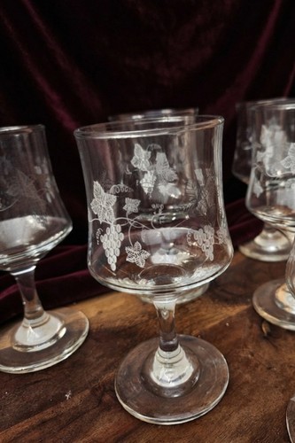 Vintage etched wine glasses - etched,
